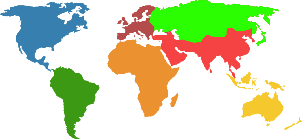 Карта мира по регионам